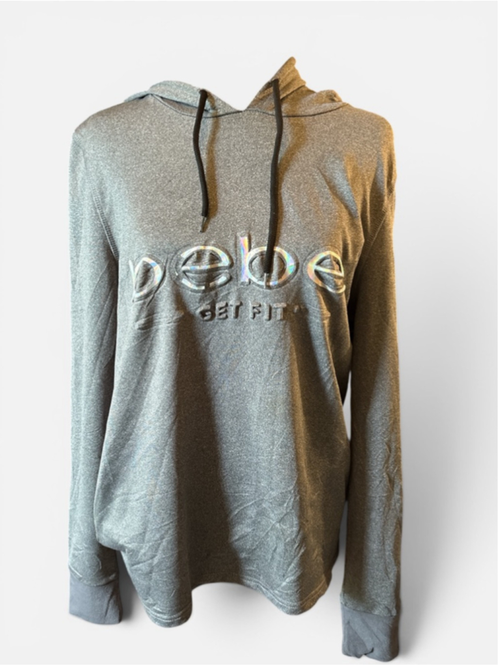 BeBe Get Fit Grey Hoodie - Size L